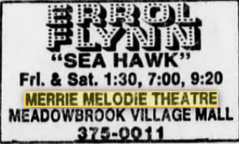 Merrie Melodie Theatre - Ad From Nov 3 1978 (newer photo)